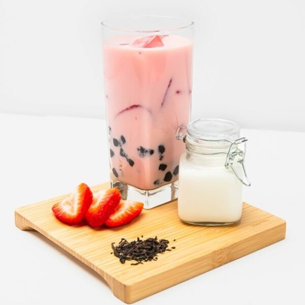 Strawberry Milk Tea With Boba